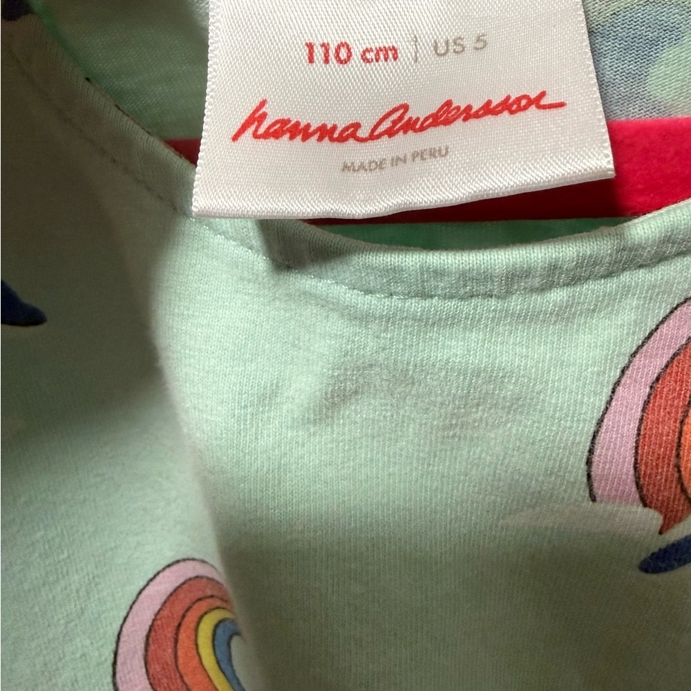 Hanna Anderson Mint Green Dolphin & Rainbow Kids Dress - Picture 3 of 4